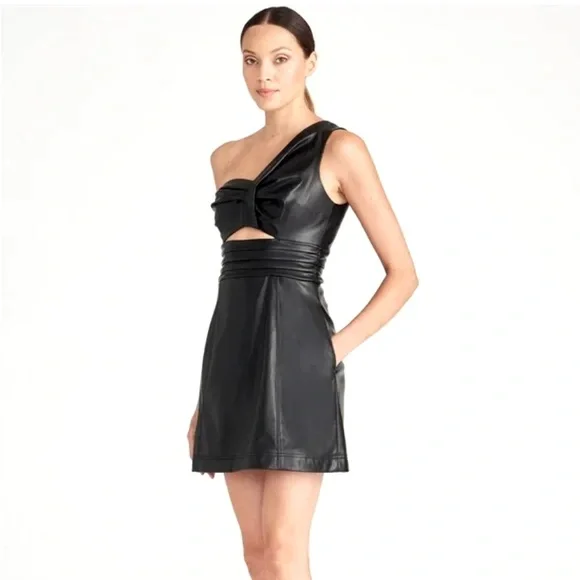 AMUR | Dresses | Amur Vegan Leather One Shoulder Mini Dress Is Thick |  Poshmark